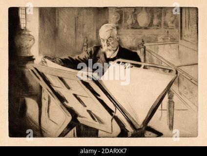 1924 Ca , Paris , FRANKREICH : der französische Maler und Illustrator HENRY GERBAULT ( Henri , 1863 - 1930 ) . War der Neffe des berühmten Dichters Sully Prudhomme. Portrait von Edgar Chahine ( 1874 - 1947 ). - KUNST - ARTI VISIVE - ARTE - Francia - PORTRAIT - RITRATTO - GESCHICHTE - FOTO STORICHE - BELLE EPOQUE - baffi - Schnurrbart - inzisione - illustrazione - Illustration - ILLUSTRATORE --- Archivio GBB Stockfoto