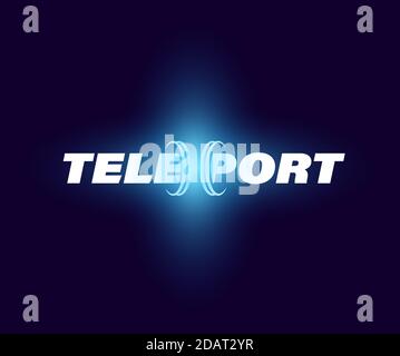 Original blaues Teleport-Logo, isolierter Vektor Stock Vektor