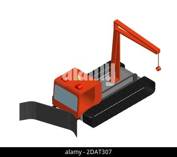 Alpine Skimaschine, Schneekatze in isometrischer Ansicht. Isolierter Vektor auf weißem Hintergrund Stock Vektor