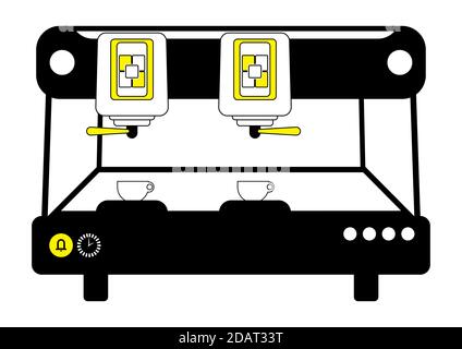 Kaffeemaschine für ein Restaurant oder eine Bar. Symbol in einem linearen Stil. Isolierter Vektor auf weißem Hintergrund Stock Vektor