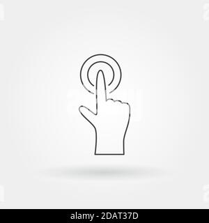 Touch Hand Gestensymbol einzeln isoliert mit moderner Linie oder Umrissstil Stock Vektor