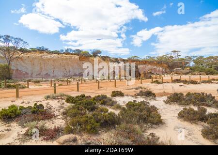 Die sogenannten Breakaways an der Hyden-Norseman-Road, Westaustralien Stockfoto