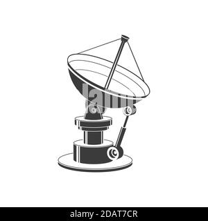 Satellitenschüssel isoliert auf weißem Hintergrund. Vektorgrafik. Satellitenschüssel Silhouette Stock Vektor