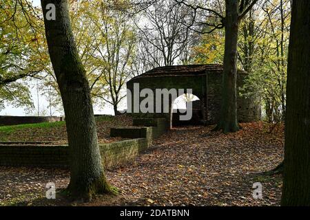 Die Ruinen von Wachtendonk Castle Stockfoto