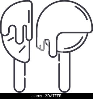 Candy ruit Symbol, lineare isolierte Illustration, dünne Linie Vektor, Web-Design-Zeichen, Kontur Konzept Symbol mit editierbaren Strich auf weißem Hintergrund. Stock Vektor