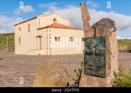 Kirche Ermita San Francisco, Denkmal für die Landessprache 'El Silbo', La Gomera, Kanarische Inseln, Spanien Stockfoto