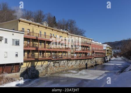 MONTPELIER, VERMONT, USA - 20. FEBRUAR 2020: Blick auf die Hauptstadt Vermont im Winter Stockfoto
