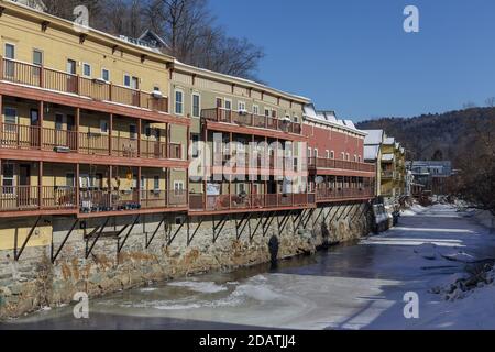MONTPELIER, VERMONT, USA - 20. FEBRUAR 2020: Blick auf die Hauptstadt Vermont im Winter Stockfoto