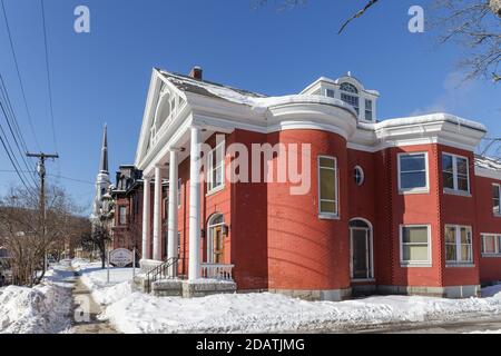 MONTPELIER, VERMONT, USA - 20. FEBRUAR 2020: Blick auf die Hauptstadt Vermont im Winter Stockfoto