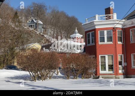 MONTPELIER, VERMONT, USA - 20. FEBRUAR 2020: Blick auf die Hauptstadt Vermont im Winter Stockfoto