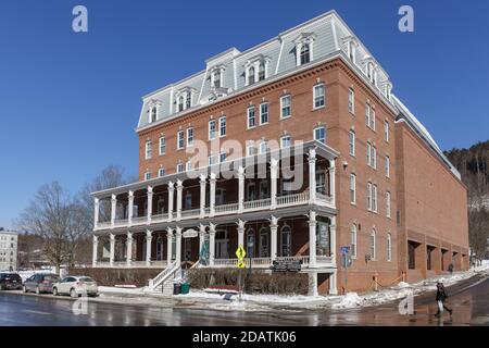 MONTPELIER, VERMONT, USA - 20. FEBRUAR 2020: Blick auf die Hauptstadt Vermont im Winter Stockfoto