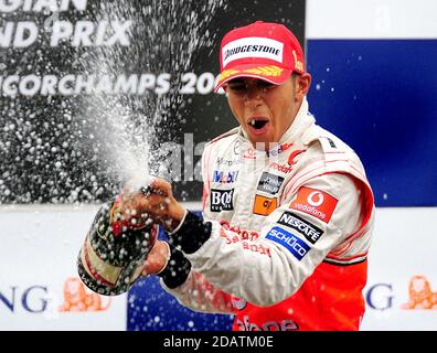 Aktenfoto vom 07-09-2008 von McLaren Mercedes' Lewis Hamilton. Stockfoto