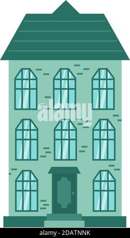 Stadt Stadthaus Vektor Fassade Gesicht Straße Blick Stadt modern Welt Haus Gebäude Cartoon Architektur Illustration Stock Vektor