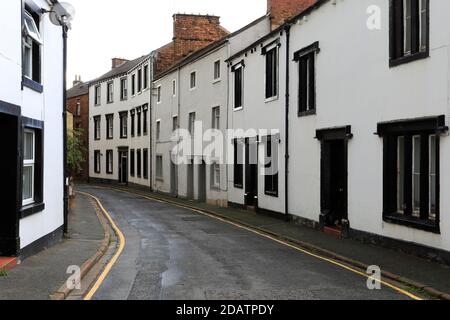 Ansicht der Geschäfte und Architektur in Penrith Stadtzentrum, Cumbria, England, Großbritannien Stockfoto