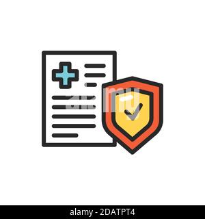 Krankenversicherung Farbe Linie Symbol. Isoliertes Vektorelement. Stock Vektor