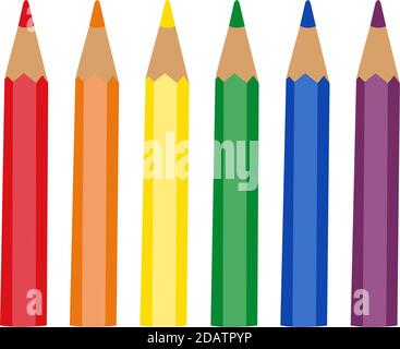 Satz von farbigen Zeichentrickstiften, Vektor-Illustration Stock Vektor