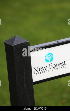 New Forest Straßenschild, Hampshire, Großbritannien. Stockfoto