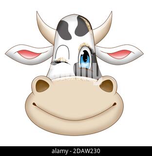 Weißer Stier mit einem Lächeln Stock Vektor