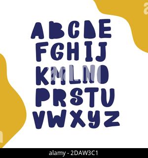 Lateinisches Alphabet im Cartoon-Stil. Figuren im nordischen Stil. Stock Vektor