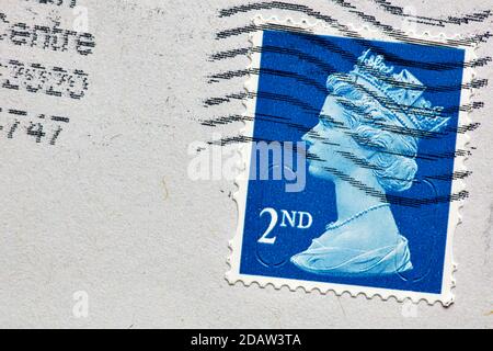 Royal Mail Second Class Stempel Stockfoto