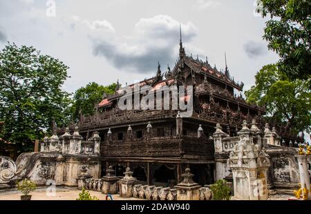 Shwenandaw Kloster in Mandalay Myanmar Burma Stockfoto