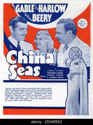 CLARK GIEBEL JEAN HARLOW UND WALLACE BEERY IN CHINA MEEREN 1935 Regisseur TAY GARNET Metro Goldwyn Mayer Stockfoto