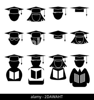 Studierendensymbol auf weißem Hintergrund isoliert Stock Vektor