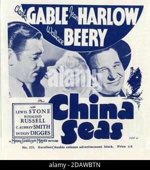 CLARK GIEBEL JEAN HARLOW UND WALLACE BEERY IN CHINA MEEREN 1935 Regisseur TAY GARNET Metro Goldwyn Mayer Stockfoto