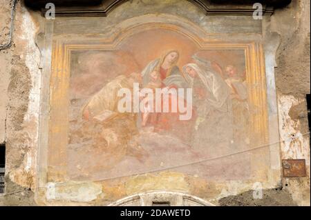 Fresco (18. Jahrhundert), Monastero delle Oblate di Santa Francesca Romana, Via del Teatro di Marcello, Rom, Italien Stockfoto