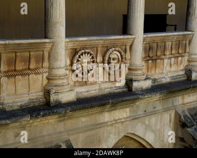 ALLE GALERIA ALTA DEL CLAUSTRO (EL SOL Y LA LUNA). Lage: MONASTERIO. SANTA MARIA DE LA HUERTA. Soria. SPANIEN. Stockfoto