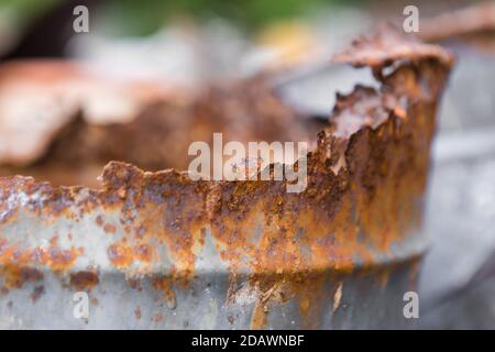 Rostiger Stahl Tank Textur Hintergrund Stockfoto