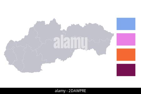 Infografiken der Slowakei Karte, einzelne Staaten leer Stockfoto