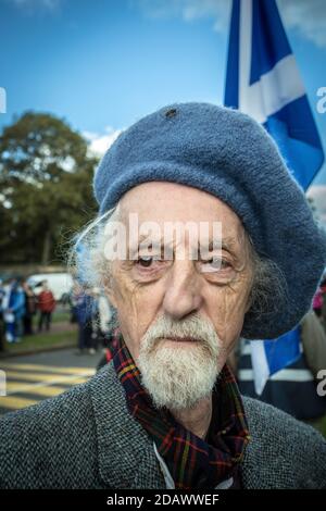 SCHOTTLAND / EDINBURGH / Postrait eines alten Schotten beim schottischen Unabhängigkeitsmarsch am 6. Oktober 2018 in Edinburgh. Stockfoto