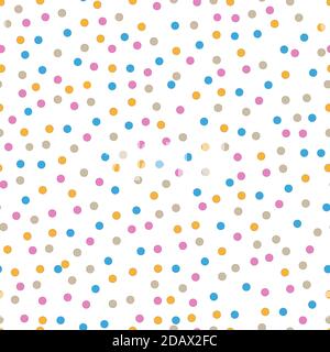 Nahtlose Textur mit zufälligen farbigen Kreisen. Vektormuster. Stock Vektor
