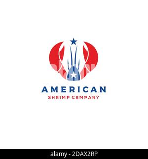 American Seafood Logo. Karmesin Krabben Krabben Logo Design Stock Vektor