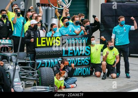 Tuzla in der Nähe von Istanbul, Türkei. November 2020. HAMILTON Lewis (gbr), Mercedes AMG F1 GP W11 Hybrid EQ Power+, Portrait zur Feier seines 7. Weltmeistertitels beim Formel 1 DHL Turkish Grand Prix 2020, vom 13. Bis 15. November 2020 im Intercity Istanbul Park, in Tuzla, bei Istanbul, Türkei - Foto Antonin Vincent / DPPI / LM Kredit: Gruppo Editoriale LiveMedia/Alamy Live News Stockfoto