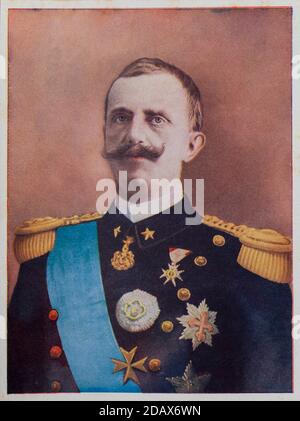 Farbe Retro-Foto von Victor-Emmanuel III König von Italien. Victor Emmanuel III. (Vittorio Emanuele III., 1869 – 1947) war der König von Italien von 1900 unti Stockfoto