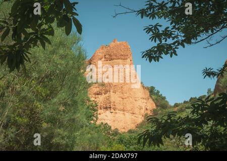 Las Medulas, antike römische Goldminen in Leon, Castilla y Leon. Spanien. Panoramafotografie Stockfoto