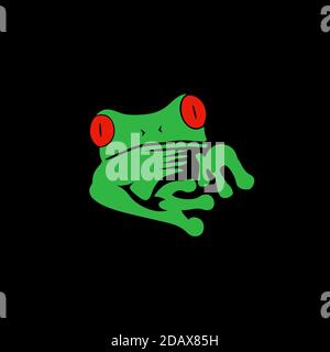 Frog Logo Design Vektor Stock Vektor