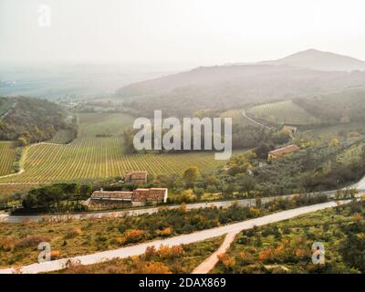 Luftaufnahme von Pianoro del Mottolone - Colli Euganei - Padua Stockfoto