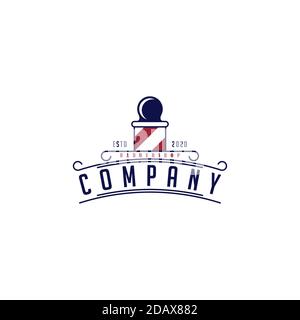 Retro Vintage Barbershop Logo Design Stock Vektor