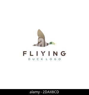 Flying Duck Logo-Design Stock Vektor