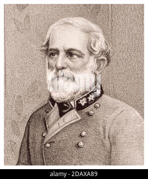 Stich von Robert Edward Lee. Robert Edward Lee (1807 – 1870) war ein amerikanischer General der Konföderation, der am besten als Kommandant der Konföderierten Stat bekannt war Stockfoto