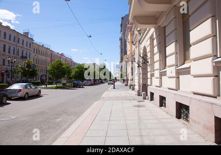 Sankt Petersburg, Russland - 23. Juni 2020: Blick auf Sankt Petersburg, Furschtatskaya Straße. Russland. Stockfoto