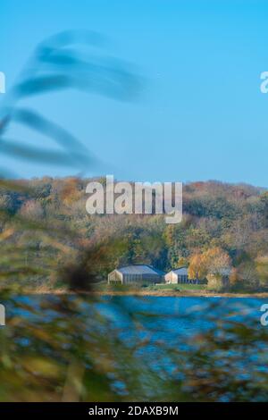 Modernes Wikingermuseum Haithabu, Busdorf bei Schleswig, Haddebyer Noor, Schleiregion, Schleswig-Holstein, Norddeutschland, Europa Stockfoto