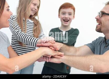 Happy Family ihre Einheit angezeigt. Stockfoto