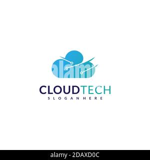 Cloud-Computing-Vektorlogo. Logo-Design für Cloud-Technologie. Stock Vektor