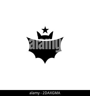 Fledermaus mit Stern-Logo-Design Stock Vektor