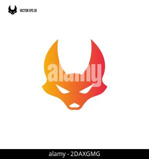 fox Kopf Logo, einfache Fuchs Silhouette Kopf Logo-Design Stock Vektor