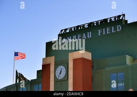 Green Bay, Wisconsin, USA. Lambeau Field, Heimstadion der Green Bay Packers der National Football League. Stockfoto